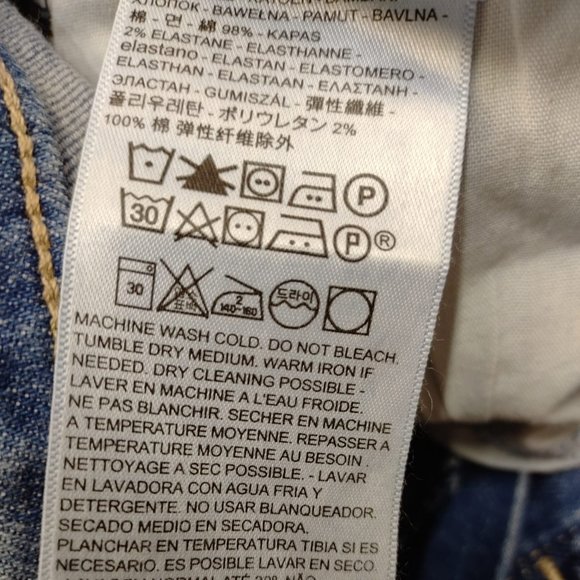 Levi's Mile High Cropped Wide Leg Jeans Button Fly Medium Wash - Picture 11 of 11